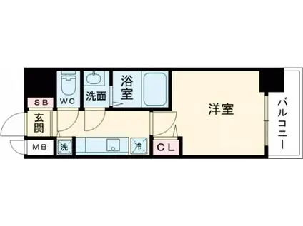 プレサンス新神戸駅前(1K/3階)の間取り写真