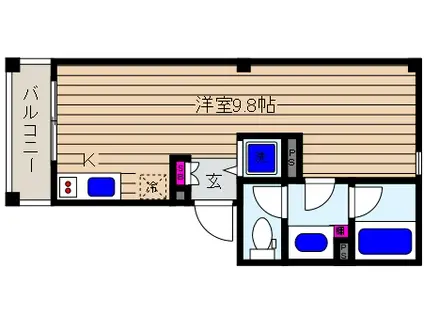 グランデ石屋川(ワンルーム/2階)の間取り写真