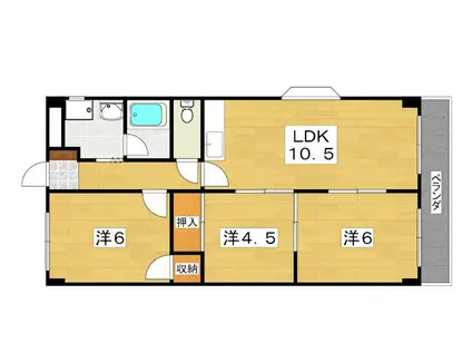 清風ハイツ(3LDK/2階)の間取り写真