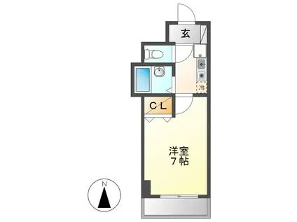 セントラルハイツ カシノ(1K/4階)の間取り写真