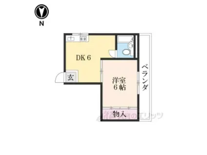 パティオ壬生(1DK/4階)の間取り写真