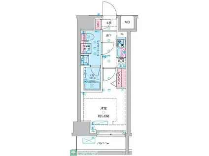GENOVIA西川口III(1K/1階)の間取り写真