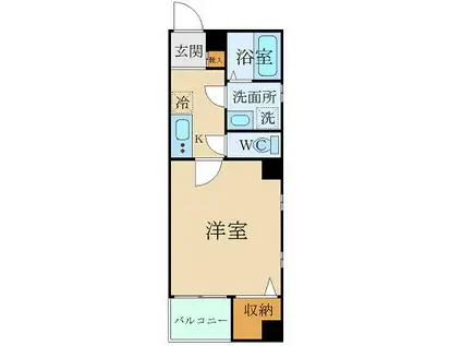 アンプルールフェールスリーズ(1K/3階)の間取り写真