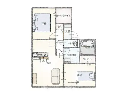 ソレールあけぼの台 II(2LDK/2階)の間取り写真