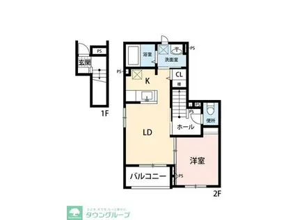 プロムナ-ド貝塚公園Ⅱ(1LDK/2階)の間取り写真