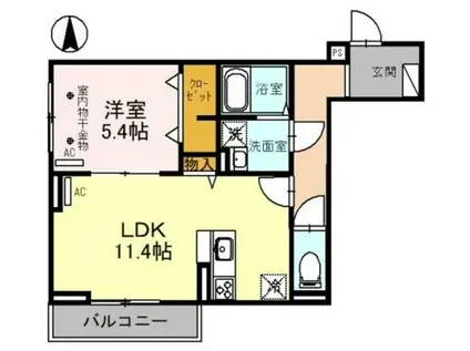 プリマベーラ戸田公園(1LDK/3階)の間取り写真