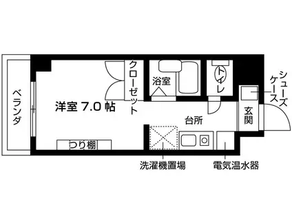シャトークローネ(1K/1階)の間取り写真