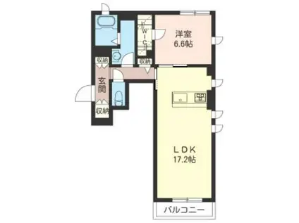メゾン ド リブロン 積水ハウスシャーメゾン(1LDK/2階)の間取り写真
