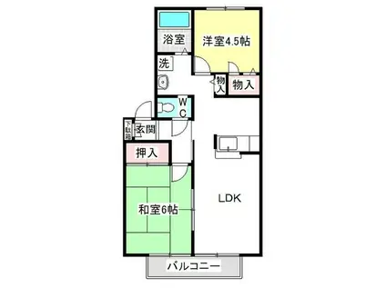 ロイヤル中平(2LDK/2階)の間取り写真