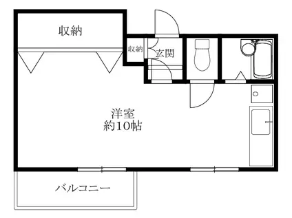 第一天野ハイツ(ワンルーム/2階)の間取り写真