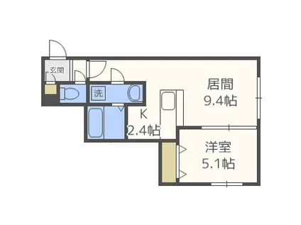 YS N10(1LDK/1階)の間取り写真