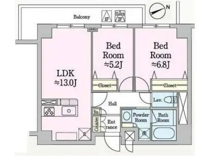 LIEN(2LDK/3階)の間取り写真