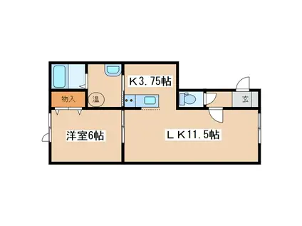 アインコーポ(1LDK/3階)の間取り写真