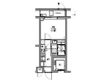 S-RESIDENCE行徳COURANT(1K/1階)の間取り写真