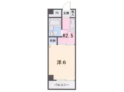 ハイツベルグ上池台(1K/6階)の間取り写真