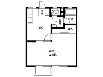 小野寺ハイツA(1DK/2階)の間取り写真