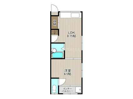 弁天テラス(2DK/2階)の間取り写真