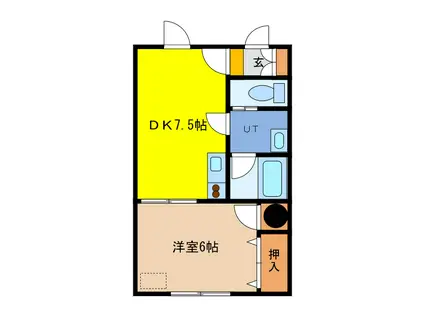 ソラーレ信濃II(1DK/1階)の間取り写真