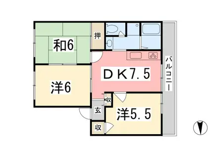 メゾンエルム(3DK/2階)の間取り写真
