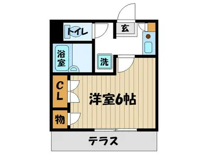 エバーハピネス(1K/1階)の間取り写真