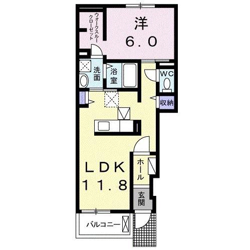 ボヌール(1LDK/1階)の間取り写真
