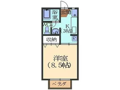 リブロ松任(1K/1階)の間取り写真