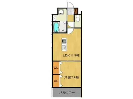 ルークレジデンスNUEVE(1LDK/3階)の間取り写真