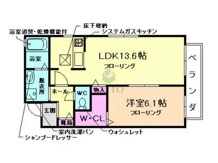 さくらコート(1LDK/2階)の間取り写真