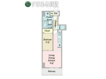 プロシード新安城(1LDK/2階)の間取り写真