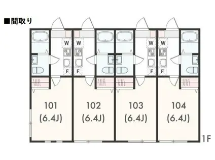 アザーレ・シド東海大学前(1K/1階)の間取り写真