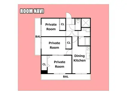 アシャルネ(3DK/6階)の間取り写真