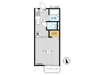 ユー・クレシオン常盤台A棟(1K/1階)の間取り写真