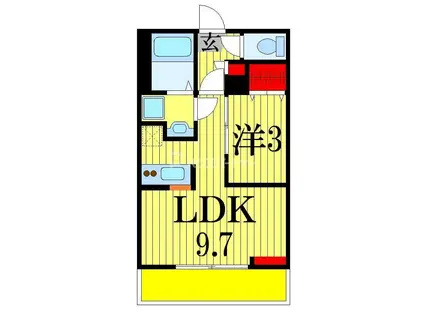 ストリーム(1LDK/3階)の間取り写真