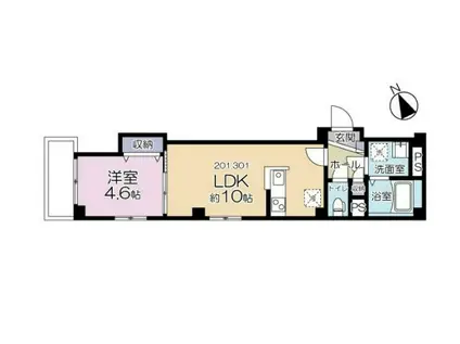 グリーンガーデン四谷(1LDK/2階)の間取り写真