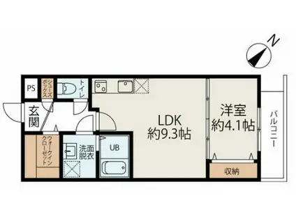 コネクトパークヒルズ八千代台(1LDK/3階)の間取り写真