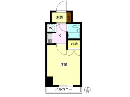 グローリア初穂東糀谷(1K/5階)の間取り写真