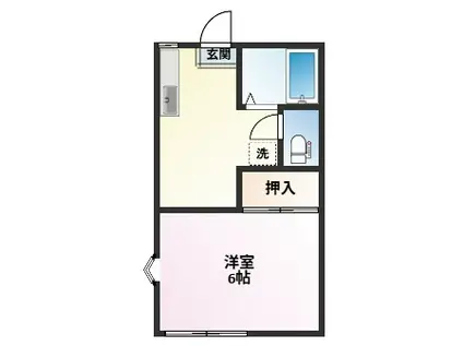 稲荷山ハイツ(1K/1階)の間取り写真