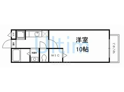 ラ・コリーヌⅠ(1K/2階)の間取り写真