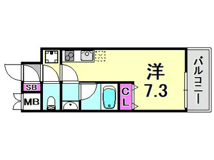 S-FORT神戸小河通(ワンルーム/3階)の間取り写真