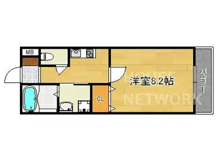 レジデンス禅昌院(1K/2階)の間取り写真