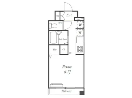 フレンズモール(ワンルーム/7階)の間取り写真