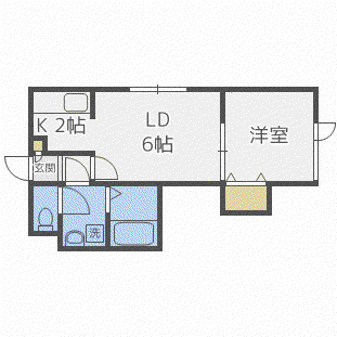 バリューズ(1LDK/2階)の間取り写真