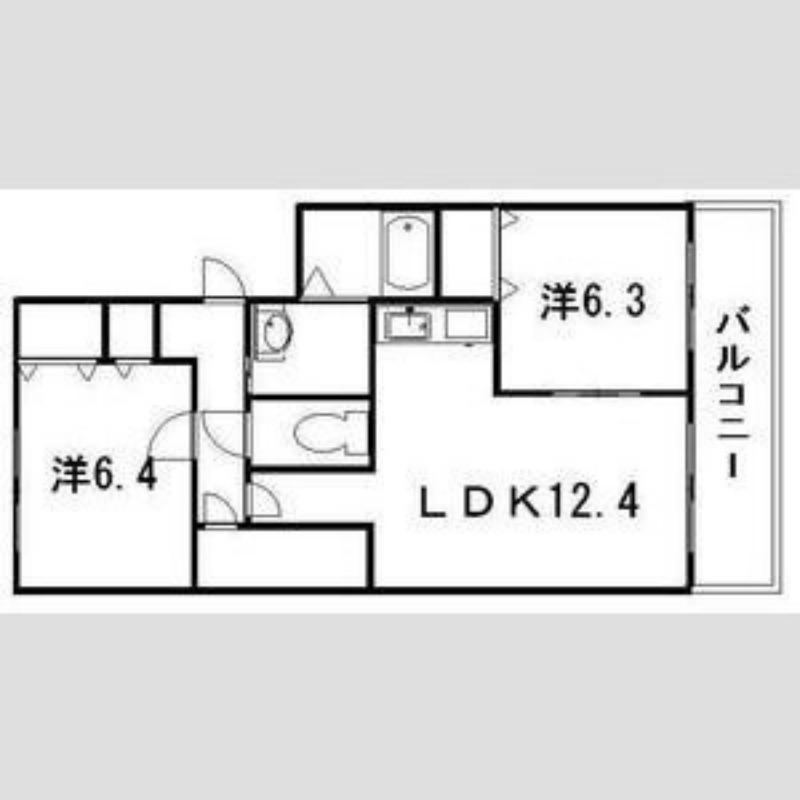 アメニティ発寒(2LDK/4階)の間取り写真