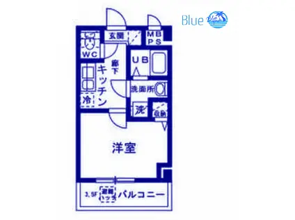 YAMATE(1K/2階)の間取り写真