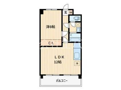 メゾン・ベルジュ(1LDK/4階)の間取り写真