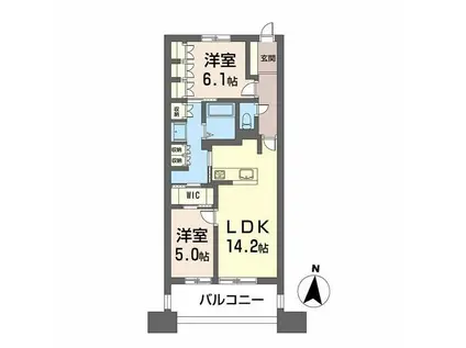 NUDGEONE.照葉(2LDK/5階)の間取り写真