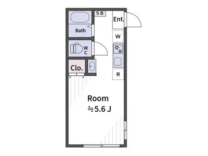 ケーエー ノース ハーバー(ワンルーム/1階)の間取り写真