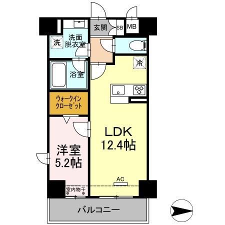 セブンリリー矢巾(1LDK/7階)の間取り写真