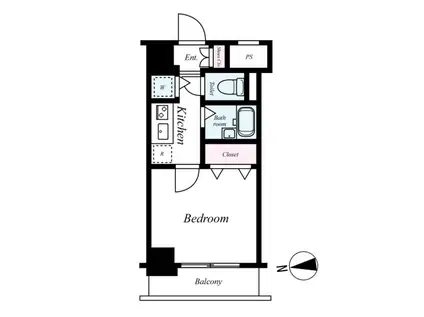 スカイコート板橋第3(1K/2階)の間取り写真