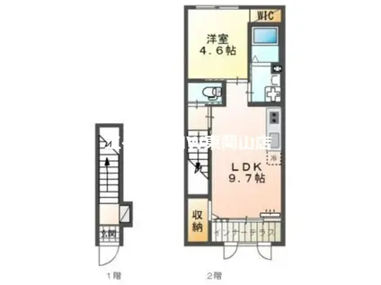 ウィステリアVII(1LDK/2階)の間取り写真